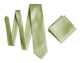 Light Green solid color necktie, celery green tie for weddings, by Cyberoptix Tie Lab