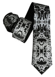 Black and Silver Cellular Structure Necktie, by Cyberoptix Tie Lab