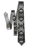 Silver Cell Structure all-Over Print Inkblot Necktie, by Cyberoptix Tie Lab