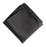 Charcoal Pocket Square. Solid Color Dark Grey Satin Finish, No Print, by Cyberoptix