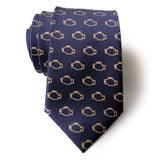 Check Engine Light Necktie, by Cyberoptix. Malfunction Indicator Lamp Tie. Marigold on navy