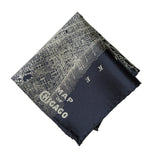 Vintage Chicago Map Print Pocket Square, Windy City Map, by Cyberoptix