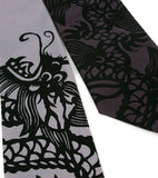 Chinese Dragon Neckties. Black on silver, charcoal
