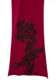 Chinese Dragon Pima Cotton Scarf, red