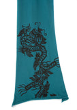 Chinese Dragon Pima Cotton Scarf, jade green