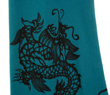 Black ink on jade green pima scarf.