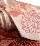 Chrysanthemum Neckties, Floral Print Ties by Cyberoptix. Dark salmon on salmon.