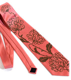 Chocolate ink on dark salmon microfiber