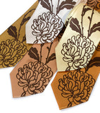 Chocolate ink on cream, butter, gold, pale gold, mustard microfiber