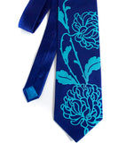 Turquoise ink on royal blue silk