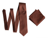 Brown necktie, Cinnamon solid color tie for weddings, by Cyberoptix Tie Lab