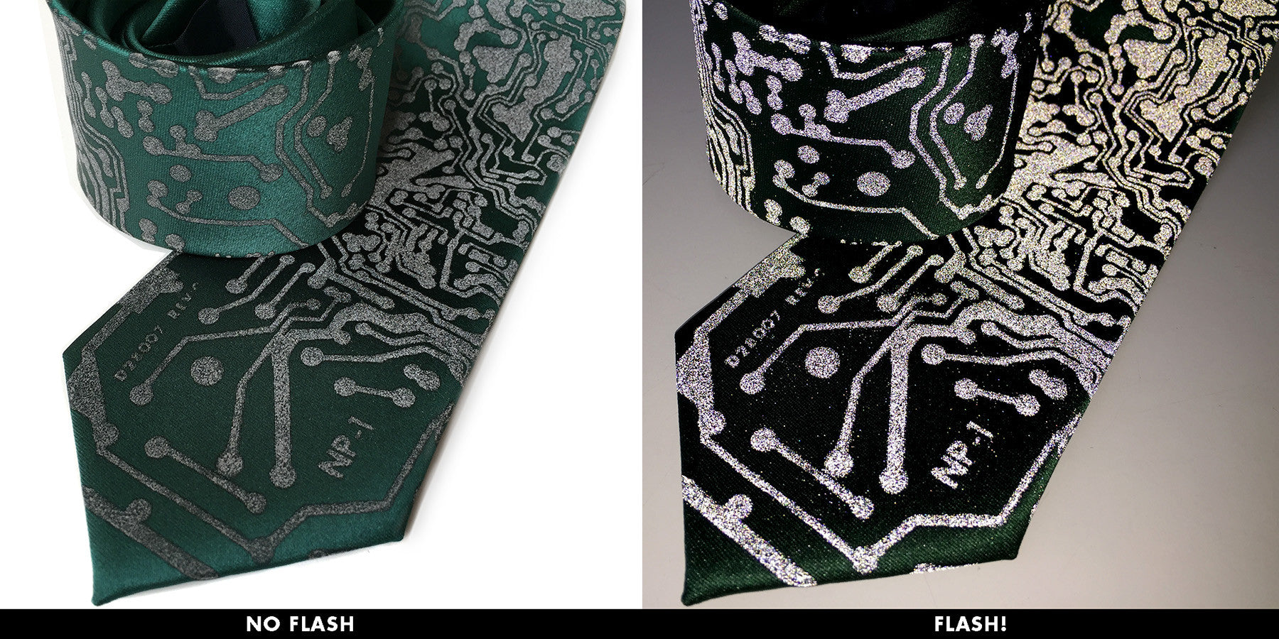 Circuit Board Necktie, Reflective Print, by Cyberoptix