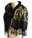 Black and gold Circuit Board scarf, by Cyberoptix