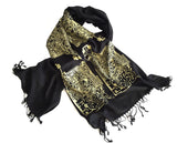 Circuit Board scarf, gold on black