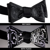 Black Circuit Board Bow Tie, Reflective Print, Cyberoptix