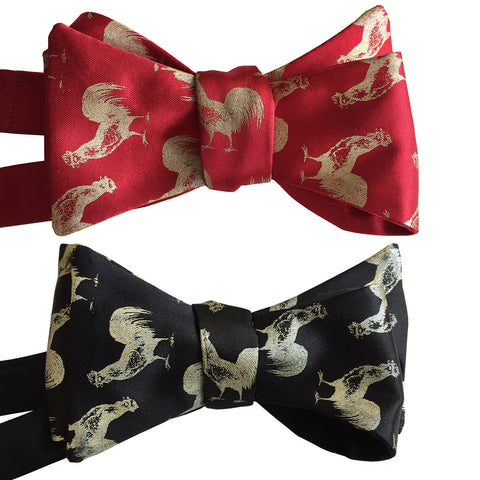 Cock Bow Tie. Rooster Print Bowtie