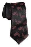 Black Rooster Print Men's Tie, Cyberoptix Tie Lab