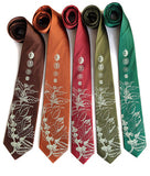 Coffee Plant Neckties, sage green print