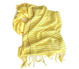 Lined paper scarf: butter yellow