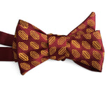 Burgundy Hot Dog Print Bow Tie, Cyberoptix Tie Lab