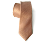 Muted burnt orange linen + silk woven necktie.