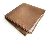 Conservatory handkerchief, coppery warm light brown silk & linen blend.