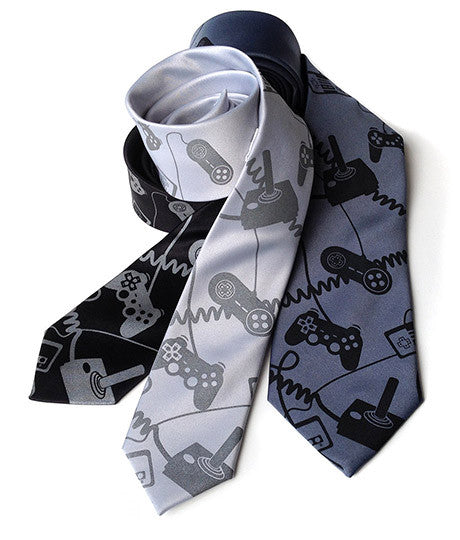 Video Game Controllers Necktie. Control Freak Tie