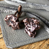 Copper Nugget Cufflinks. Northern Michigan, raw copper ore cuff links