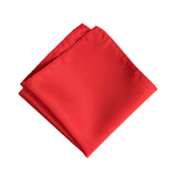 Coral Pocket Square. Solid Color Red-Orange Satin Finish, No Print, by Cyberoptix