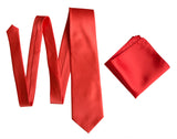 Red-Orange necktie, Coral solid color tie for weddings, by Cyberoptix Tie Lab