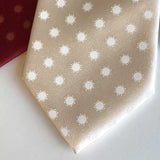 Corona Necktie. Coronavirus polka dot tie, viral tie. Cream