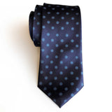 Corona Necktie. Coronavirus polka dot tie, viral tie. Navy blue
