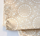 Doily print lace pocket square, by cyberoptix. Warm cream on cream pocket square.