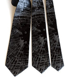 Black Shattered Glass neckties: standard, narrow and skinny size.