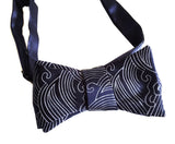 Navy blue crashing waves bow tie