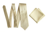 Light Tan Pocket Square. Cream Solid Color Satin Finish for weddings, No Print, by Cyberoptix