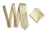 Light tan solid color necktie, cream tie for weddings by Cyberoptix Tie Lab