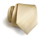 cream woven herringbone silk necktie, by Cyberoptix