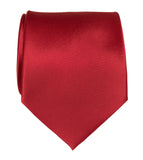 Crimson solid color necktie, medium red tie, by Cyberoptix Tie Lab