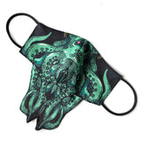 Cthulhu Mask, with tentacles. HP Lovecraft fan, fabric face covering
