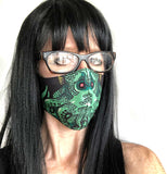 Cthulhu Mask. HP Lovecraft fan, adjustable fabric face covering