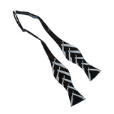 Black and silver Straight Razor Print Self Tie Bow Tie, Cut Throat bowtie by Cyberoptix