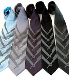 Cut throat neckties, dove grey print