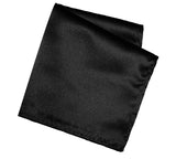 Cyberoptix Black Pocket Square. Solid Color Satin Finish, No Print