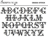 Cyberoptix cross stitch print alphabet