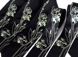 cyberoptix custom printed skinny wedding ties, floral iris print