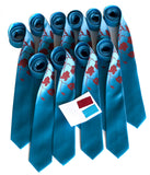 cyberoptix custom wedding ties floral print. Poppies turquoise & red