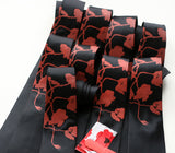 custom printed silk wedding neckties, poppy print