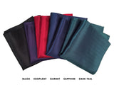 Jewel Tone Herringbone Silk Pocket Squares, by Cyberoptix. Plain, solid color pocket silk