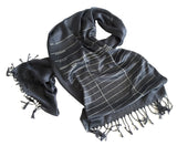 Charcoal grey library date due scarf, luxe weight. Librarian gift by cyberoptix.